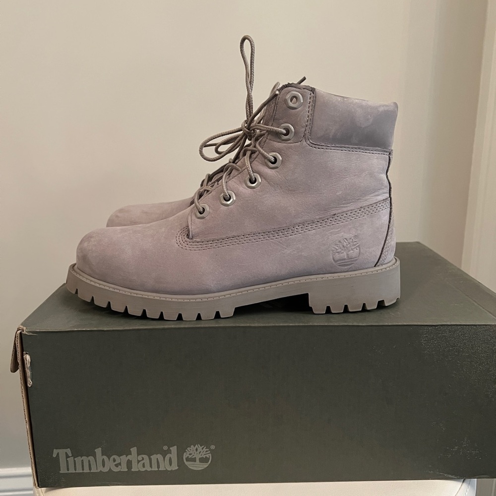 Grey timberland boots men’s size 5